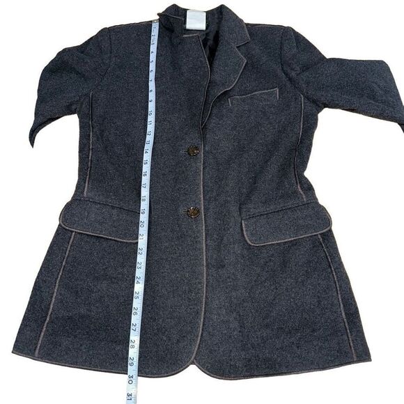 Harve Benard Womens 10 Vintage Wool Recycled Cashmere Blend Gray Career Blazer - Picture 8 of 9